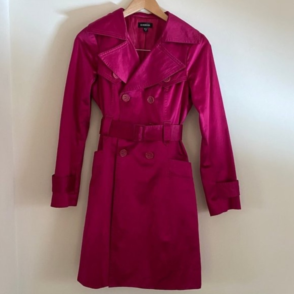 FABULOUS Magenta TRENCH COAT bebe Size Small